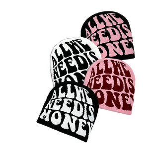 Nueva moda Beanie Hat Black Winter Cuff Beanie estampado de letras Warm Knitted Beanie Mujeres Hombres Unisex 2025 - Product Image 1