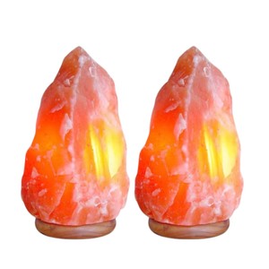 Lampe en sel de l'Himalaya sculptée en matériau organique, forme géométrique au toucher réel, haute, 8-11 lbs, cadeau de mariage et de fêtes - Sian Enterprises - Product Image 1