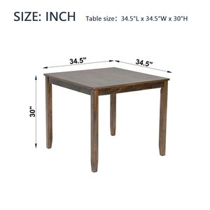 <b>Small</b> Space 4-Person Dining <b>Table</b> Wooden Square <b>Kitchen</b> <b>Table</b> in Walnut ONLY the <b>TABLE</b> - Product Image 5