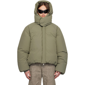 Veste d'hiver matelassée épaisse surdimensionnée vert olive à capuche pour homme, vente en gros personnalisée, du fabricant - Product Image 5