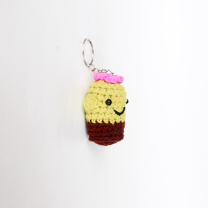 Llavero de cactus de ganchillo hecho a mano, suculenta en maceta tejida, amigurumi, colgante para bolso, colgante para mochila, arte puro, regalo artesanal - Product Image 1