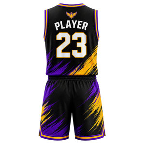 Ensemble d'uniformes de basketball personnalisés pour hommes, respirant, à séchage rapide, maillot et short d'équipe, vêtements de sport par sublimation, kit d'entraînement - Product Image 3