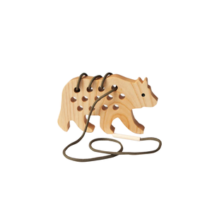 Jouet à lacer en bois fait main en forme d'animal pour enfants, artisanat éducatif DIY, décoration autoportante - Product Image 6