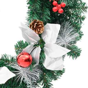 Guirlande de Noël en PVC de 23,6 pouces de diamètre, verte, argentée, rouge et blanche, pour décorations de fêtes - Product Image 5