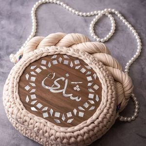 Bolso de Mano de Lujo con Incrustaciones de Madera MOP – Bolso de Noche con Marco Metálico – Accesorio para Bodas, Fiestas y Eventos Formales - Product Image 1