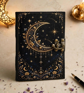Celestial <b>Moon</b> Leather Journal Grimoire <b>Book</b> of Shadows <b>Moon</b> Phase Spell <b>Book</b> Witchy Gothic Journal Vintage Diary Wiccan Gift - Product Image 2