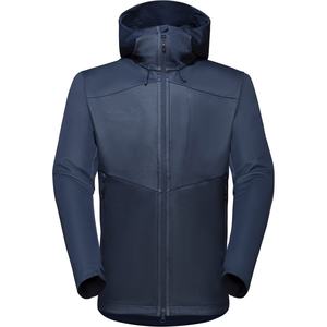 Coupe-vent softshell personnalisable pour homme, imperméable, à capuche, long, pour l'hiver, la randonnée, la pêche et le travail décontracté. - Product Image 4