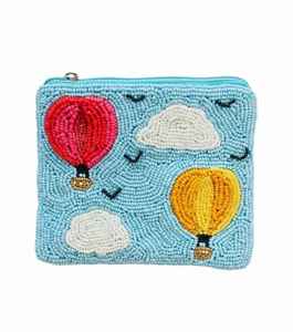 Porte-monnaie en toile à motif géométrique fait main, fermeture éclair sécurisée, grande taille, antivol, écologique, pour les voyages - Product Image 1