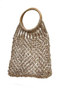 Bolso de mano bohemio de ganchillo con asa redonda, diseño hueco, parte superior abierta, informal, para playa, para mujer, a precio económico - Product Image 4
