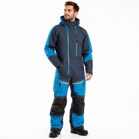 Traje de Nieve Impermeable de Poliéster con Capucha de 10,000 mm, Traje de Esquí de Invierno de una Pieza para Hombre, Mono de Nieve Aislante y Cortavientos Personalizado