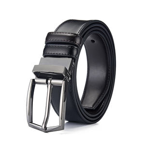 Ceinture tactique réversible classique pour homme avec boucle en cuivre, en cuir de vachette écologique - Product Image 1