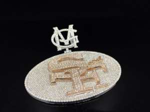 Pendentif unisexe en acier inoxydable lourd, serti de diamants, style urbain, hip-hop, bling-bling - Product Image 4