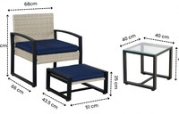 Ensemble de meubles de jardin en rotin PE de style moderne BeNK de haute qualité, 4 pièces, pour hôtel, appartement, salon, cour