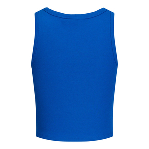 Tops de tirantes acanalados de alta calidad para mujer, con logo personalizado, al por mayor, estilo racerback, cuello redondo, cuello alto, sin mangas, para dama - Product Image 3