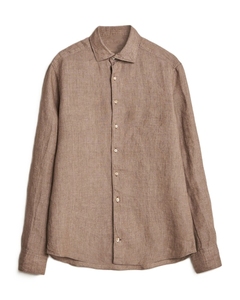 Chemise habillée personnalisable pour homme grande taille en lin et coton, manches longues, unie, de haute qualité, décontractée, respirante, tissée - Product Image 4