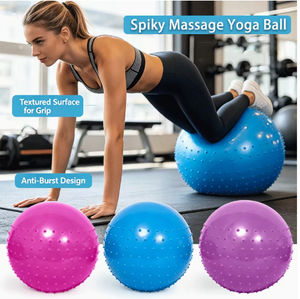 Ballon de yoga en PVC rose HAWK SPORTS INDUSTRIES, 4,9 pouces, antidérapant, rond, pour exercices de fitness, pompe incluse, surface lisse, logo personnalisé - Product Image 1