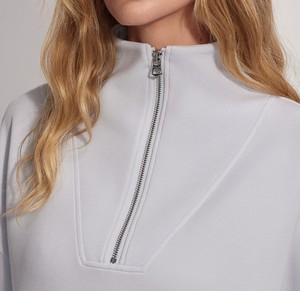 Custom <b>Women</b> Winter <b>Quarter</b> <b>Zip</b> Front <b>Sweatshirt</b> Soft Fleece Pullover Long Sleeve Casual Activewear Wholesale OEM Manufacturer - Product Image 6