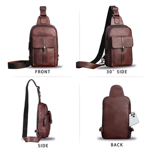 Bolso de Pecho Cruzado de Cuero Personalizado, Moderno y Elegante, para Hombre, Unisex. - Product Image 3