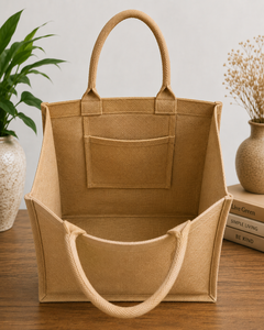 Burlap Shopping <b>Bag</b> <b>Medium</b> <b>Size</b> With Inspirational Quote And Leaf Design For Groceries - Product Image 5