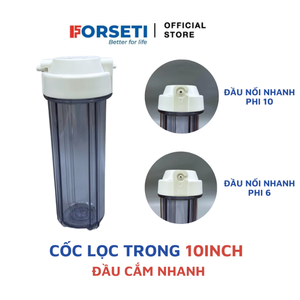 ระบบกรองน้ำใช้ในครัวเรือนคุณภาพสูง ฟอร์เซติ 10 นิ้ว - วัสดุพลาสติกสีขาวใส อัตราการไหลสูง 1 ขั้นตอน - Product Image 6