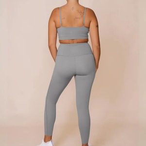 OEM Women Gym Fitness Striped Breathable 2 Piece Sets High Waist Butt Lifting Bottoms Sports Active Yoga - Product Image 3