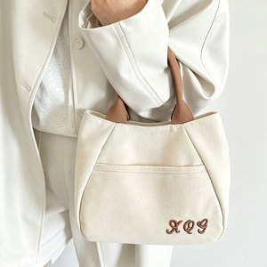 Wholesale Niche <b>Canvas</b> <b>Tote</b> Bag For Women Lightweight Simple Retro <b>Canvas</b> Shopping Bag For Women - Product Image 2