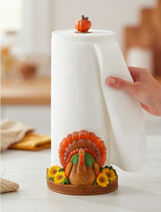 Peacock And Pumpkin Theme Paper Towel <b>Holder</b> Perfect For Kitchen Counter Top And Guest Hosting Or Gifting Purpose Use - Product Image 5