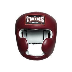 Protège-tête de boxe TWINS personnalisable en cuir de qualité supérieure, avec lacets, rembourrage épais à 4 couches, poignées respirantes - Product Image 1