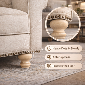 Pieds de meubles classiques en bois massif tourné, pieds de canapé, de table, de meuble, pièces de rechange pour meubles, fabricant OEM - Product Image 2