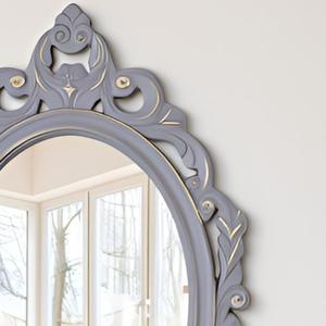 Espejo de Pared Ovalado Vintage con Marco de Madera Gris Envejecido, Espejo Decorativo para Sala de Estar, Pasillo, Baño - Product Image 3