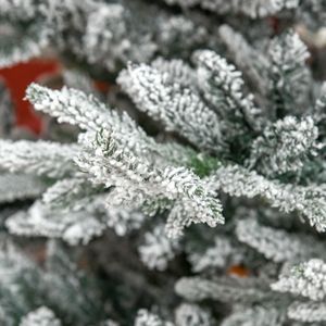 8 Foot Pine Snow Flocked Artificial Christmas <b>Tree</b> 1479 Realistic Cedar <b>Branches</b> Auto Open Home Holiday Decoration in Green - Product Image 2