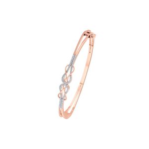Rose Gold Lab Grown Diamond <b>Infinity</b> Loop Open Bangle <b>Bracelet</b> - Product Image 1