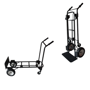 Wholesale Matte Black Powder Coated Steel Convertible Hand <b>Trolley</b> Cart for Garage Workshop Use - Product Image 1