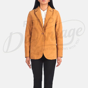 2026 Custom Lady <b>Leather</b> <b>Blazer</b> Short Suede Overcoat Lapel Single Breasted Winter Women Genuine Suede <b>Leather</b> Ladies <b>Blazer</b> Coat - Product Image 3
