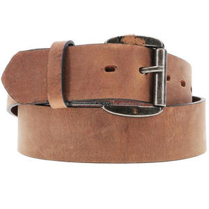 เข็มขัดลําลองหนังแท้สีน้ําตาลอ่อนชิ้นเดียวขนาดที่กําหนดเองเข็มขัดเอวทําด้วยมือพร้อมหัวเข็มขัดลูกกลิ้งเงินโบราณมีสไตล์ - Product Image 1