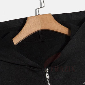 Professional Rhinestone Zipper Hoodies Soft Cotton Full Zip Fashion Clothing Wholesale OEM Supplier - Product Image 4