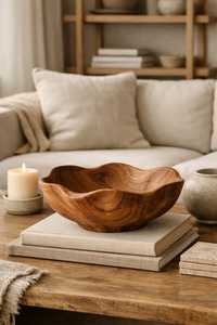 Elegante tazón de madera artesanal de primera calidad con tamaño personalizado disponible para la venta por exportadores indios a los precios más bajos. - Product Image 2