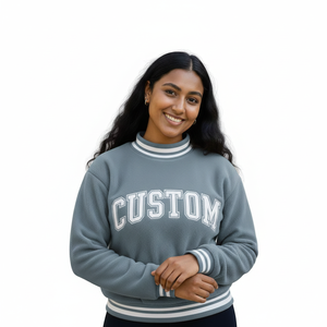 เสื้อไหมพรมพิมพ์ลายทรงหลวมคอเต่าสำหรับผู้หญิง ออกแบบมาเพื่อการพัฒนาแบรนด์เสื้อผ้า - Product Image 1