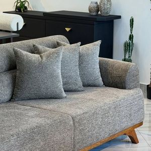 Sofá Moderno de Lujo en Madera de Teca, Sofá Minimalista Tapizado para Sala de Estar, Muebles para Hotel o Villa - Product Image 5