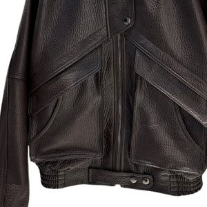 Genuine <b>Leather</b> Casual Custom Genuine <b>Leather</b> <b>Jacket</b> With Hood Stylish Look Stylish Fashion <b>Leather</b> <b>Jackets</b> - Product Image 3