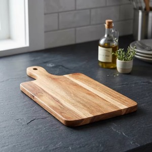 Planche à découper en bois naturel écologique avec poignée de couteau intégrée, épaisseur 1,5 cm, passe au lave-vaisselle - REHMAN CRAFT - Product Image 2