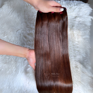 Attractive Factory Price <b>Brown</b> Color Premium Bone Straight Raw Hair Weaves and <b>Wigs</b> Natural Hair Extensions Vietnamese Hair - Product Image 4