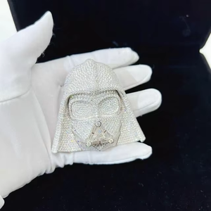 จี้รูปฮีโร่สไตล์ฮิปฮอป Star Wers ประดับเพชรโมอิสซาไนต์ เงินแท้ 925 สำหรับผู้ชาย แร็ปเปอร์ จี้แบบหรูหรา - Product Image 3