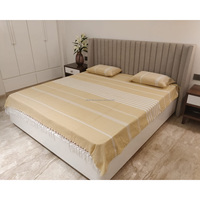 Sábanas de alta calidad, nueva colección, ropa de cama hecha a mano, sábanas a rayas de tamaño King del fabricante indio