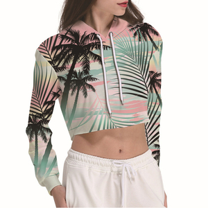 Sweat à capuche court décontracté pour femme, léger, en mélange de coton doux, coupe confortable, haut de sport pour activités de plein air et d'intérieur - Product Image 6