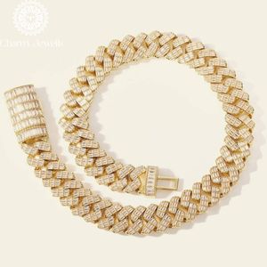 สร้อยคอ Charm Jewells แบบ unisex ประดับเพชรโมอิสซาไนต์ทรงกลมเจียระไนแบบ Brilliant Cut ดีไซน์เรขาคณิต ชุบทอง 14K เงินแท้ 925 รับรองโดย IGI สไตล์ฮิป - Product Image 3