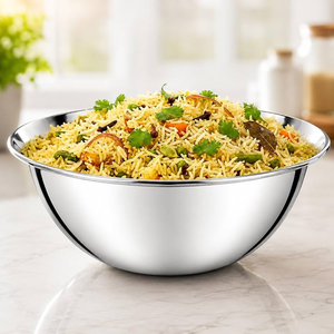 Tazón para Servir Arroz/Fideos/Frutas/Aperitivos de Acero Inoxidable Clásico Ecológico de Fabricación India con un Precio Increíble - Product Image 4