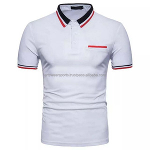 Men Polo Shirt Short Sleeve Black Color Gym Fitness Custom <b>Logo</b> With Pocket New Design 100%Cotton Man Sports Polo Shirts - Product Image 2