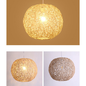 Wholesale European Bohemian <b>Rattan</b> Pendant <b>Light</b> Handwoven Rustic Decorative Lamp Covers for Home Coffee Space Indoor Decor - Product Image 2