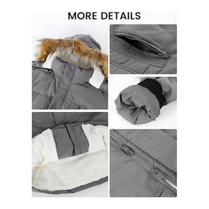 Chaqueta Larga Acolchada para Hombre, Abrigo de Invierno con Forro Polar, Chaqueta Gruesa con Capucha Resistente al Agua, Ropa de Abrigo Aislante para Clima Frío - Product Image 6